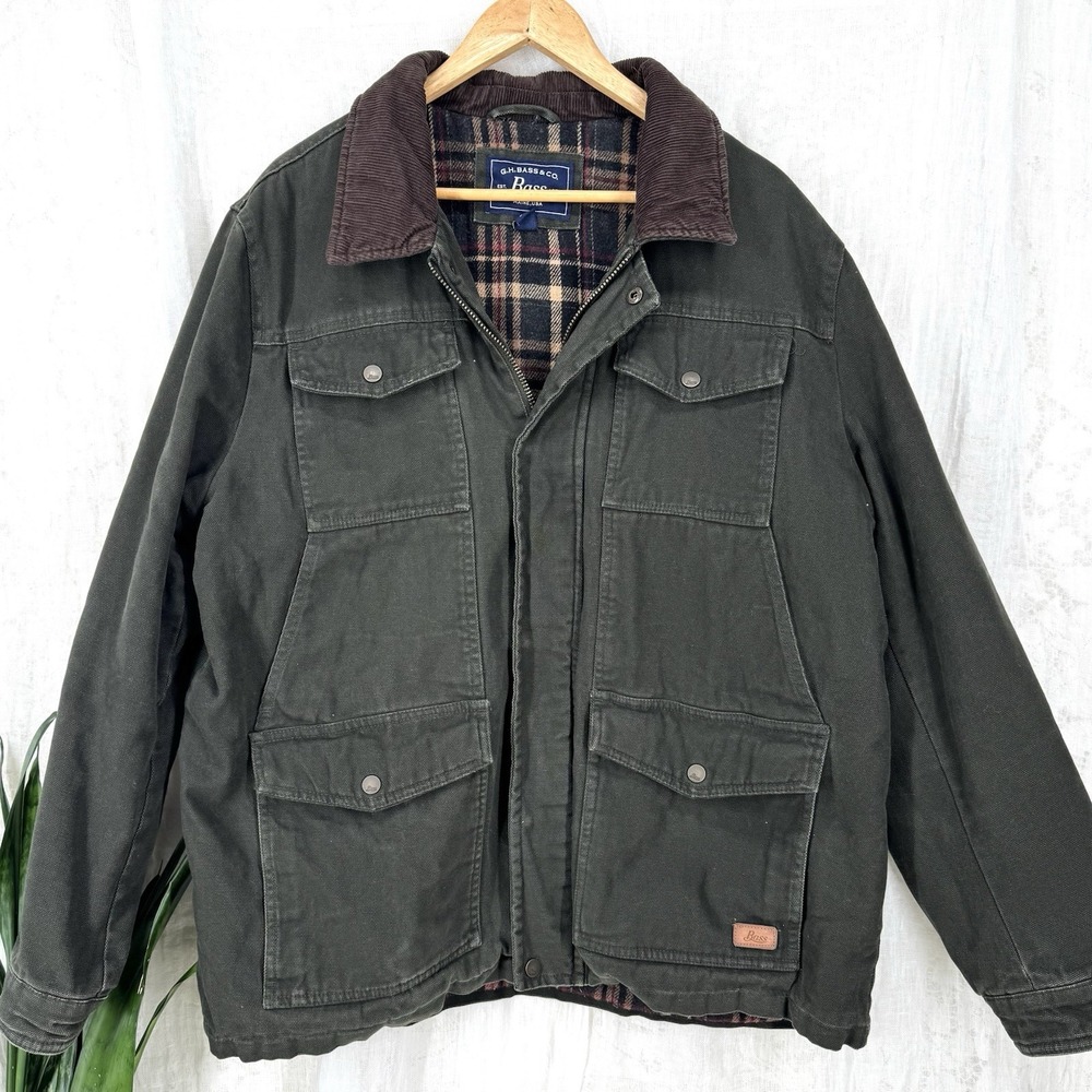 Vtg 90s Canvas Chore Coat Barn Field Jacket Men XL Flannel Lined Workwear Rugged